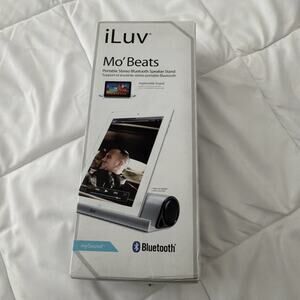 iLuv iSP245 Mo'Beats Portable Stereo Bluetooth Speaker Stand Silv. Untested